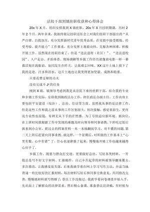 法院干部到镇挂职收获和心得体会.docx