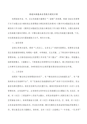 街道加强基层应急能力建设方案.docx