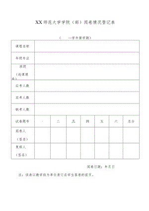 师范大学阅卷情况登记表.docx