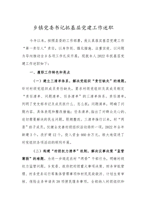 乡镇党委书记抓基层党建工作述职.docx