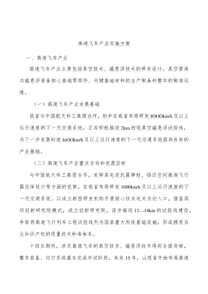 高速飞车产业实施方案.docx