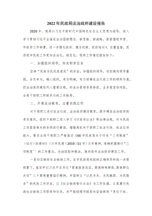 2022年民政局法治政府建设报告.docx