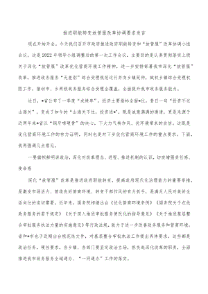 推进职能转变放管服改革协调要求发言.docx