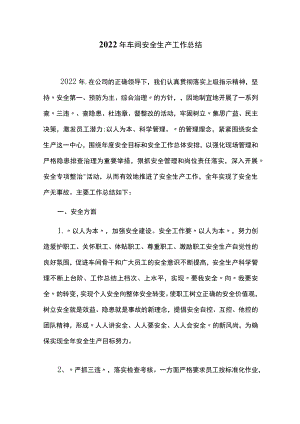 2022年车间安全生产工作总结.docx