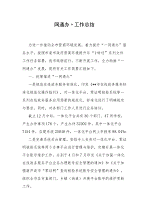 “一网通办”工作总结.docx