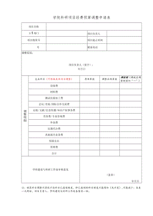 学院科研项目经费预算调整申请表.docx