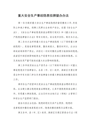 重大安全生产事故隐患挂牌督办办法.docx