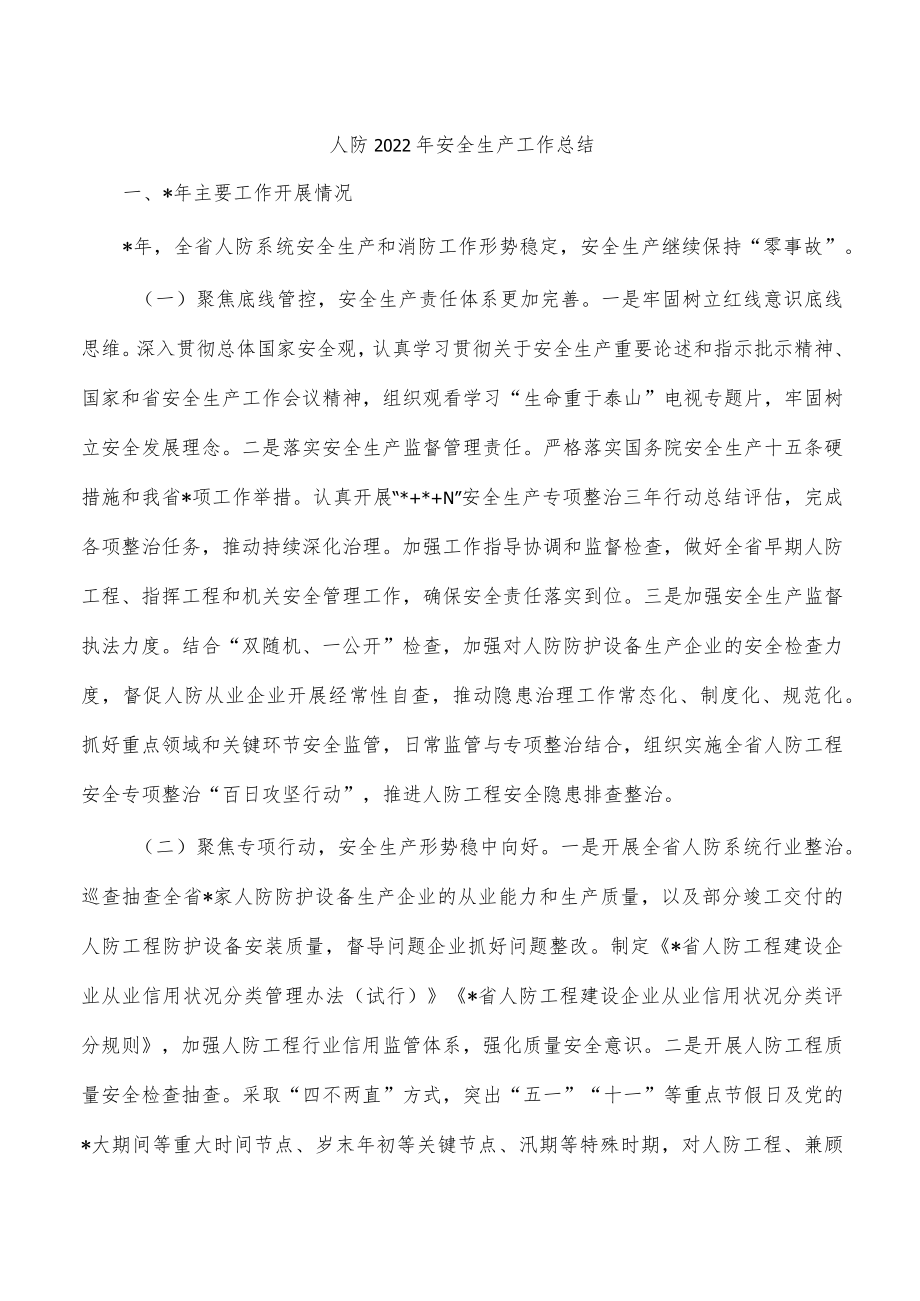 人防2022年安全生产工作总结.docx_第1页