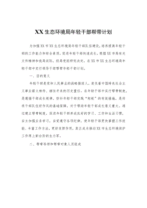 XX市XX生态环境局年轻干部帮带计划.docx