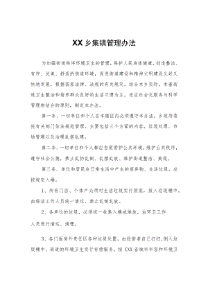 XX乡集镇管理办法.docx