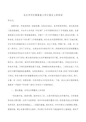 在全市河长制督查工作汇报会上的讲话.docx