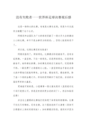 没有失败者——世界杯足球决赛观后感.docx