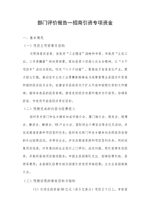 部门评价报告--招商引资专项资金.docx