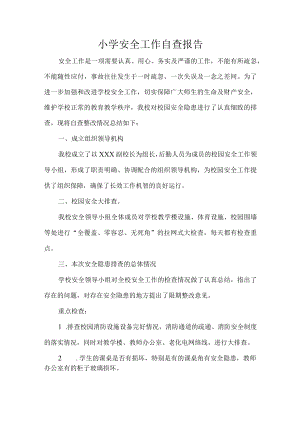 小学安全工作自查报告.docx