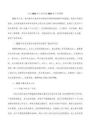 人社2022年工作总结2023年工作思路.docx