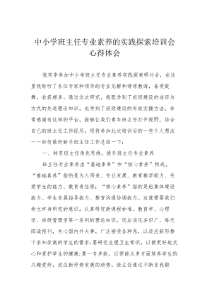 中小学班主任专业素养的实践探索培训会心得体会.docx