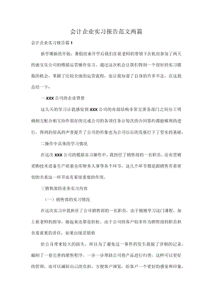 会计企业实习报告范文两篇.docx
