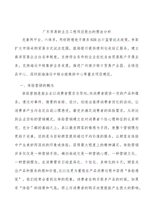 广东贸易新业态工程项目提出的理由分析.docx