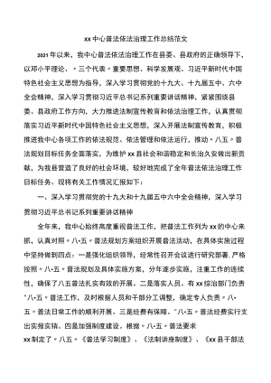 中心普法依法治理工作总结.docx