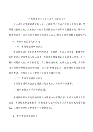 广东贸易龙头企业工程产业概况分析.docx