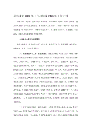 县林业局2022年工作总结及2023年工作计划.docx