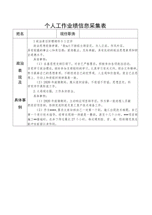 个人业绩相关信息采集表.docx