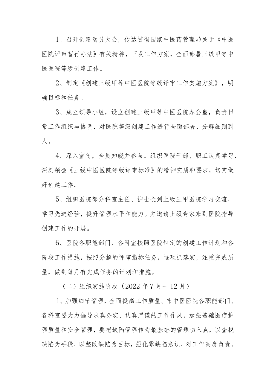 XX市中医医院创建三级甲等中医医院实施方案.docx_第3页