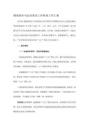 镇迎接市司法局普法工作检查工作汇报.docx