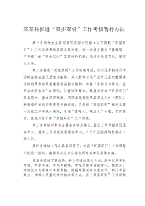 某某县推进“双招双引”工作考核暂行办法.docx