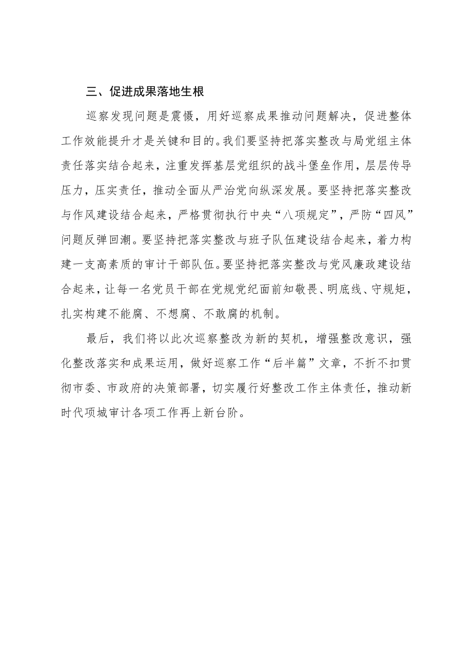 局长在巡视巡察意见反馈会议上的表态发言.docx_第3页