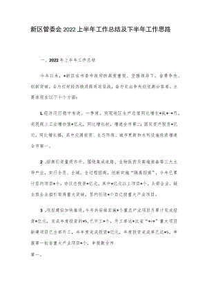 新区管委会2022上半年工作总结及下半年工作思路.docx