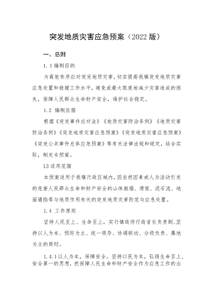 突发地质灾害应急预案（2022版）.docx