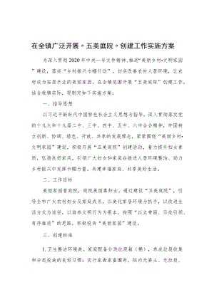 在全镇广泛开展“五美庭院”创建工作实施方案.docx