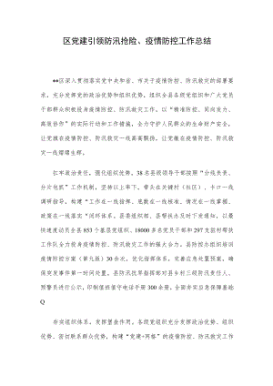 区党建引领防汛抢险、疫情防控工作总结.docx