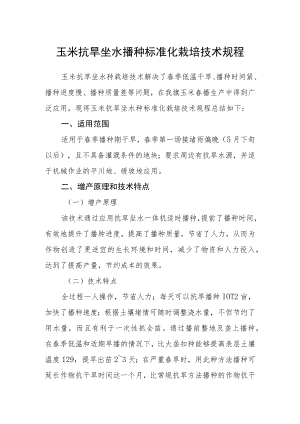 玉米抗旱坐水播种标准化栽培技术规程.docx