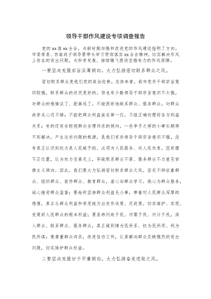领导干部作风建设专项调查报告（七页）.docx