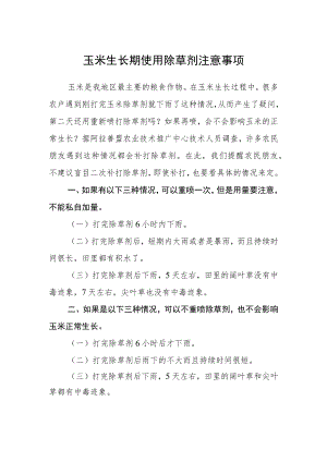 玉米生长期使用除草剂注意事项.docx