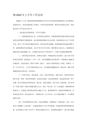镇2022年上半年工作总结.docx