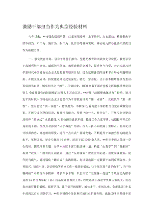 激励干部担当作为典型经验材料.docx