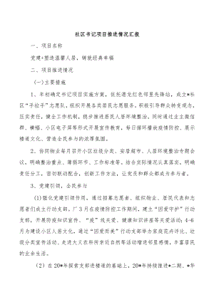 社区书记项目推进情况汇报.docx