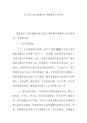 在全县人居环境整治专项调度会上的讲话.docx
