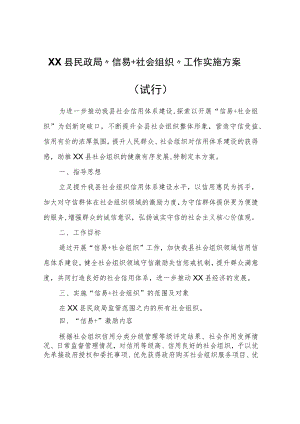 XX县民政局“信易+社会组织”工作实施方案（试行）.docx