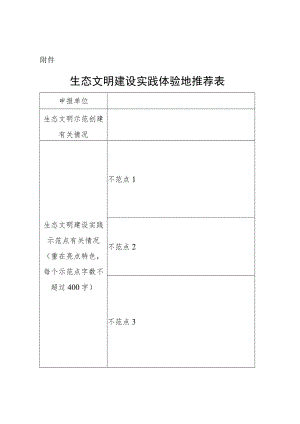 生态文明建设实践体验地推荐表.docx