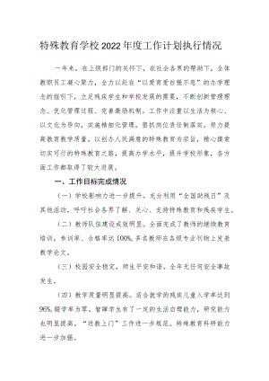 特殊教育学校2022年度工作计划执行情况.docx