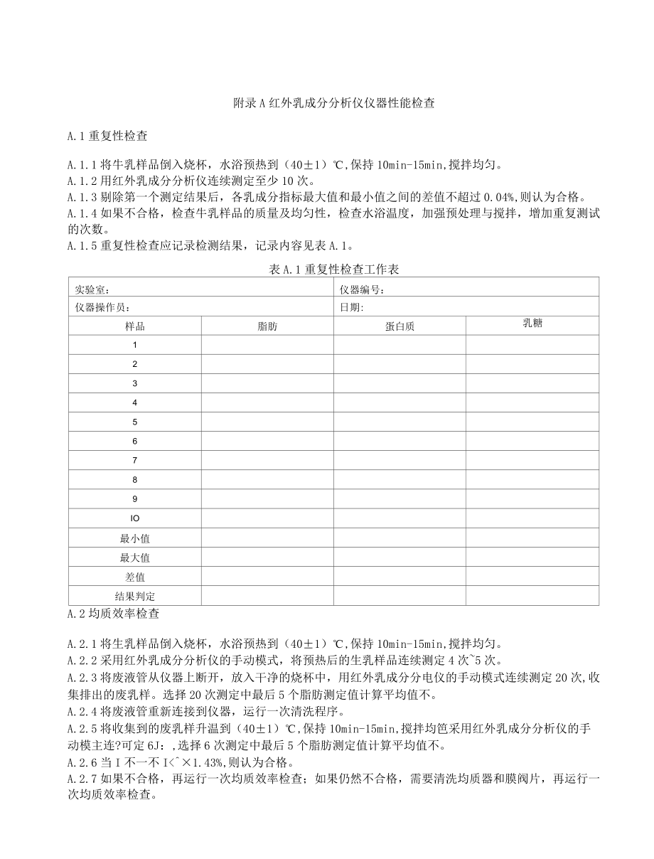 红外乳成分分析仪仪器性能检查.docx_第1页
