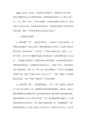 镇2022年基层党建工作汇报材料.docx