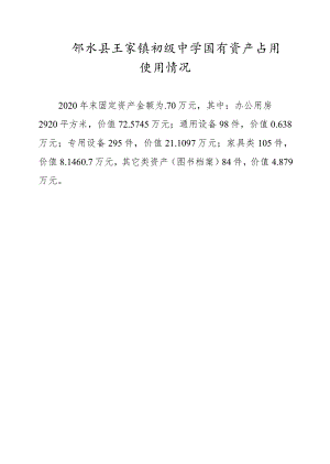 邻水县王家镇初级中学国有资产占用使用情况.docx