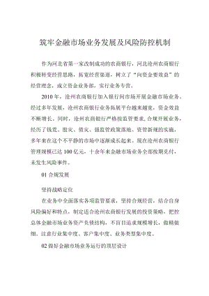筑牢金融市场业务发展及风险防控机制.docx