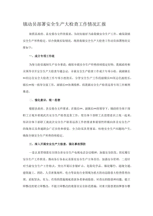 镇动员部署安全生产大检查工作情况汇报.docx