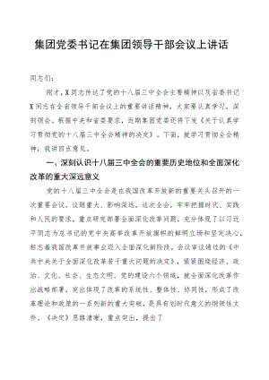 集团党委书记在集团领导干部会议上讲话.docx